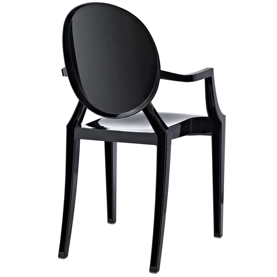 Modway Transparent Modern Crystal Dining Accent Armchair in Black - Image 4 of 4