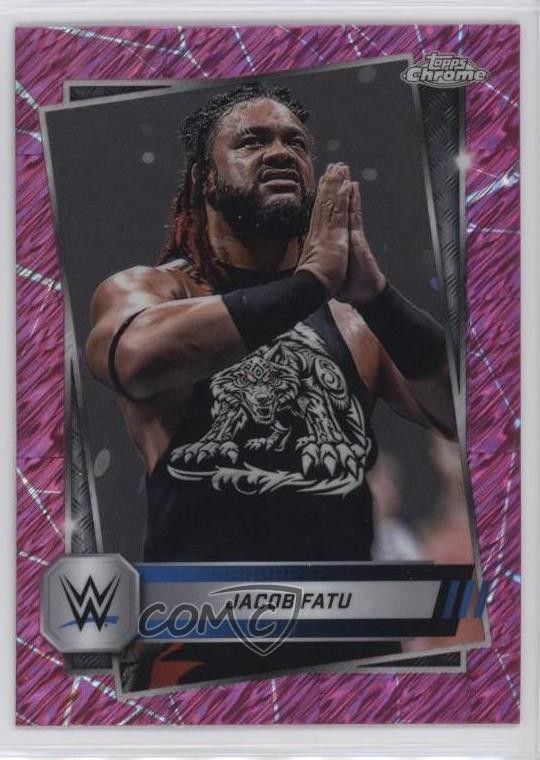 2025 Topps Chrome WWE Pink Shimmer Refractor Jacob Fatu #100 1m80