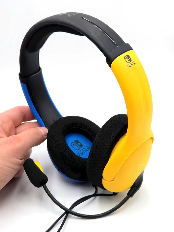 Cuffie Gaming Nintendo Switch con Microfono Colore Giallo Blu Licenza Ufficiale - Immagine 2 di 4
