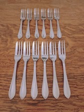 Superb Set 12 Cake Forks - Chrome Plated - Made in Sheffield - Ideal for a Cafe