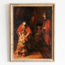 The Return of the Prodigal Son, 1669 by Rembrandt Wall Art Poster Print