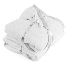 2 x Hooded Baby Towel 100% cotton Bath Wrap Baby Shower Gifts Boy Girl White