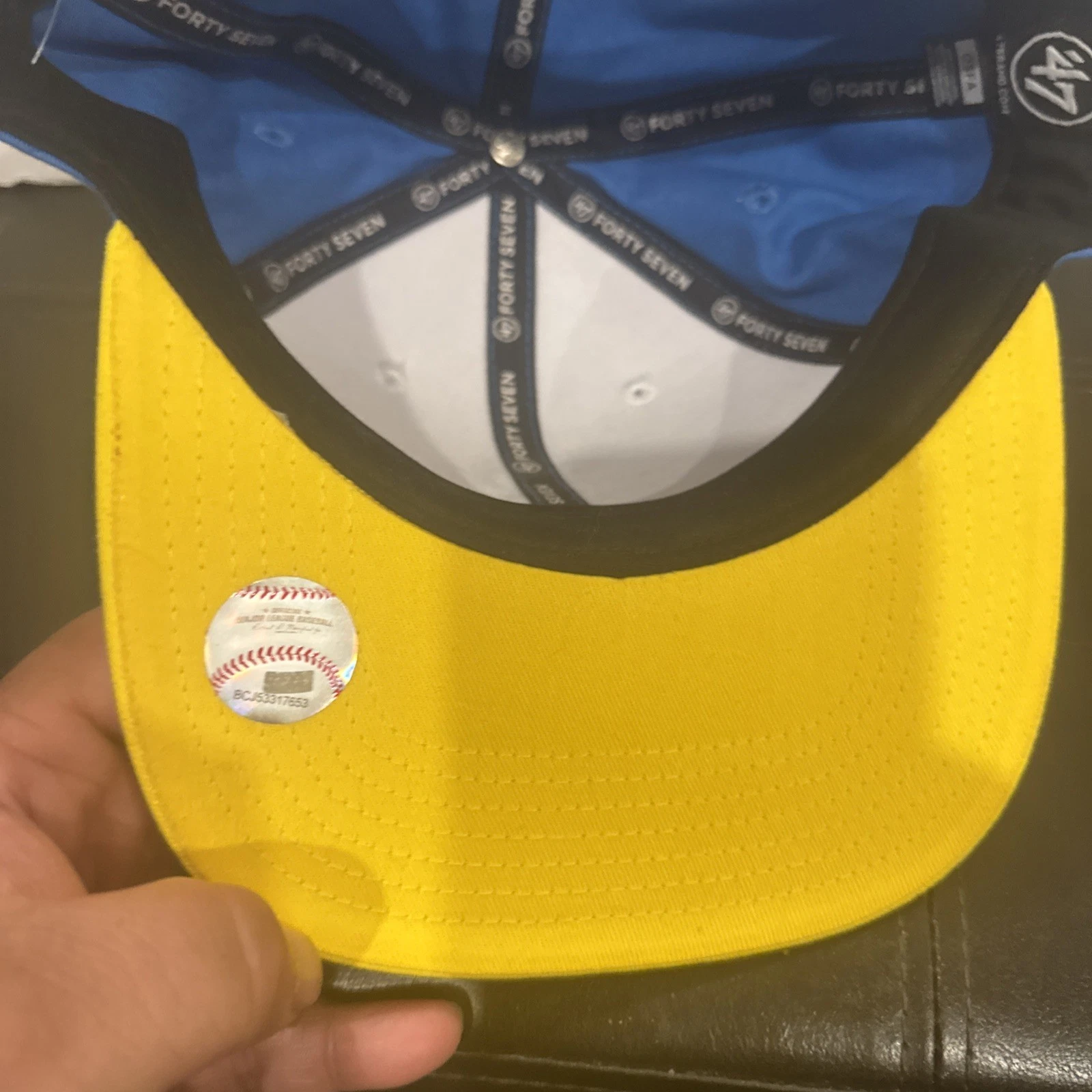 Boston Bruins ’47 Brand JetBlue Yellow Blue Snapback Trucker Hat Cap - thumbnail 6