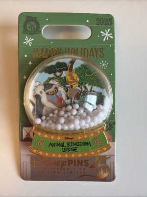 Disney World Schneekugel Animal Kingdom Lodge LE 2500 Pin König der Löwen Rafiki 2025
