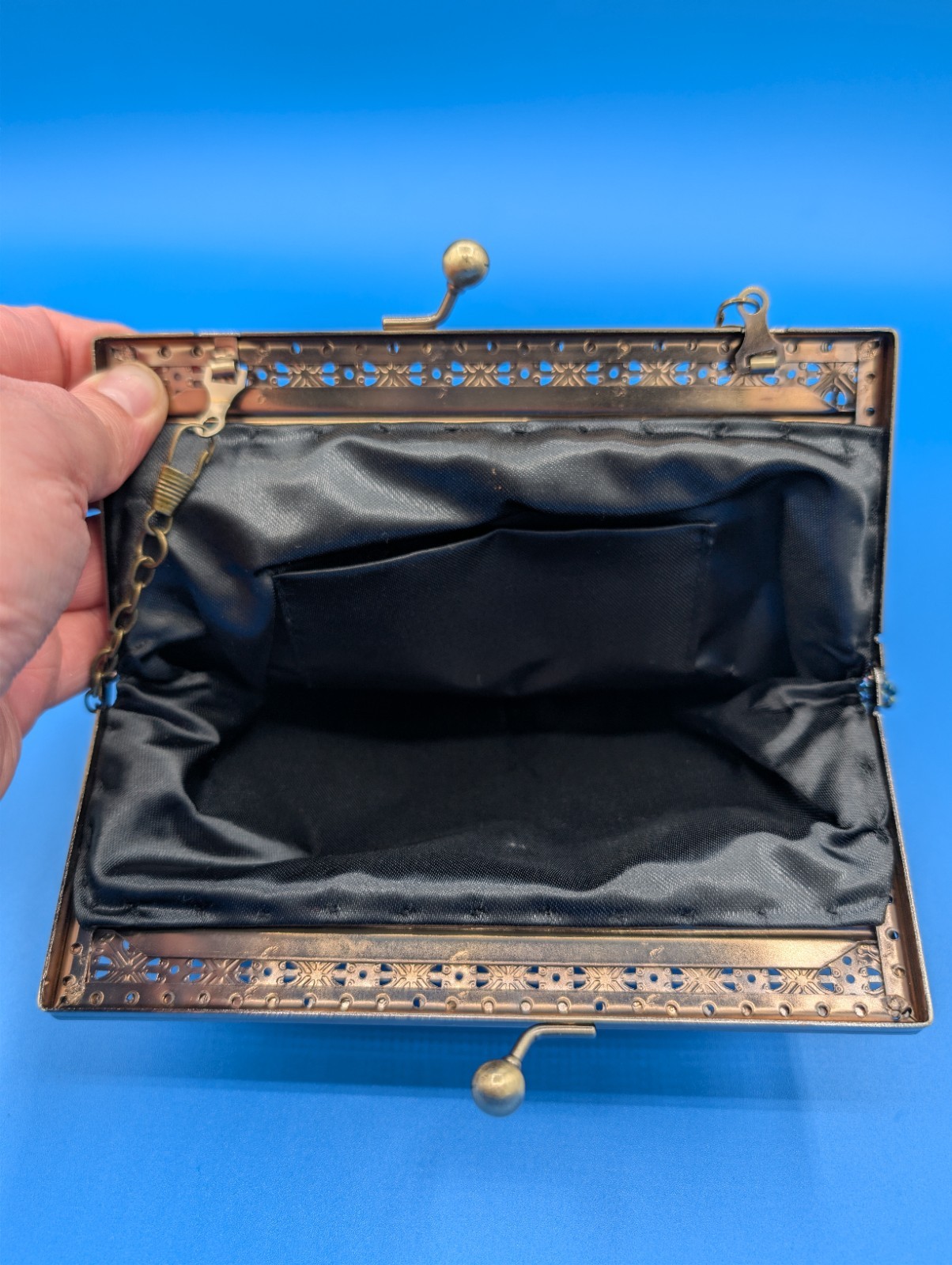 Peacock Feather Pattern Bead & Sequen Evening Bag… - image 9