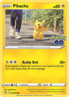 Pikachu 027/078 Pokemon GO Common Pokemon NM/M