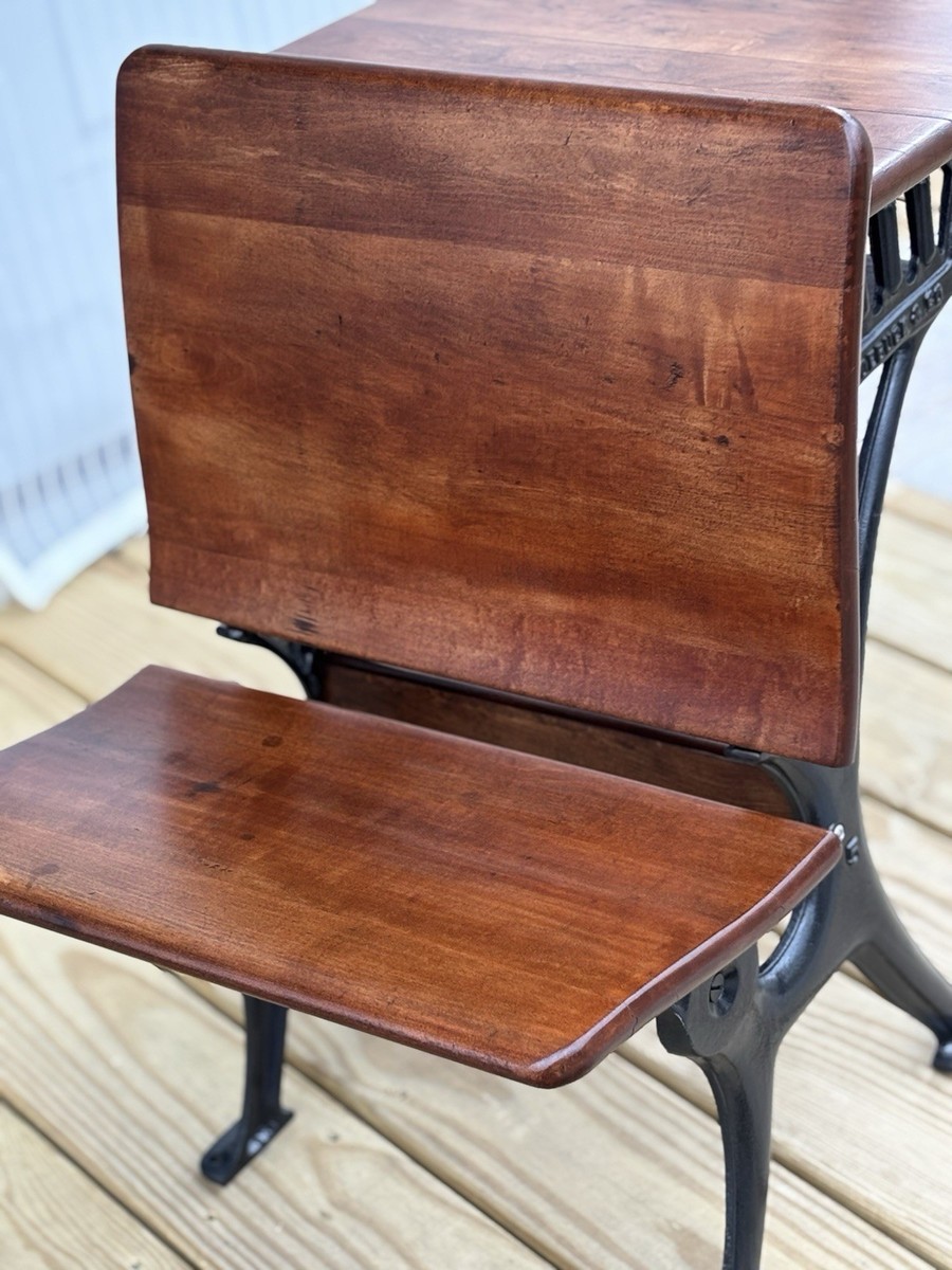 VIntage Sears Roebuck & Co. School House Desk with Cast Iron Base