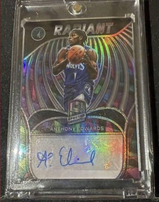 2021-22 Panini Spectra Anthony Edwards Radiant Signatures Auto /5 #RSI-AED