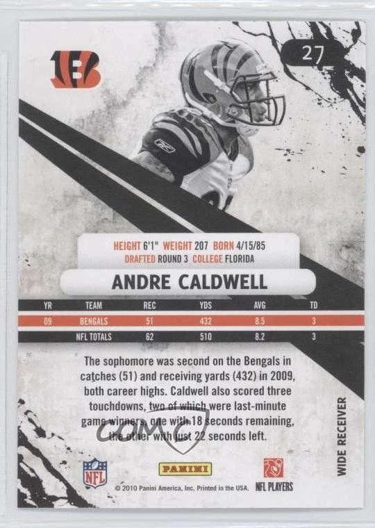 2010 Panini Rookies & Stars Longevity Andre Caldwell #27 - Image 2 of 2