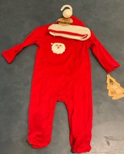NEW Chick Pea Baby Boy’s 3-6 Months Red Two Piece Santa Bodysuit & Santa Hat NWT