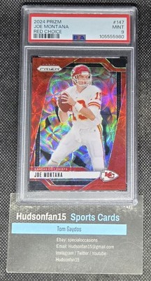 Joe Montana 2024 Panini Prizm #147 Choice Red Prizm 16/20 PSA 9 Mint KC Chiefs