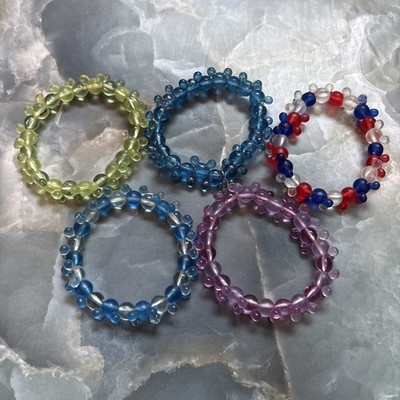 5 Disney Mickey Mouse Stretch Bead Bracelets Set Colorful Elastic Beaded Jewelry