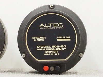 アルテック ALTEC 802-8G ドライバー Altec 802-8G Driver Unit Pair 8 Ohm Vintage Used | eBay