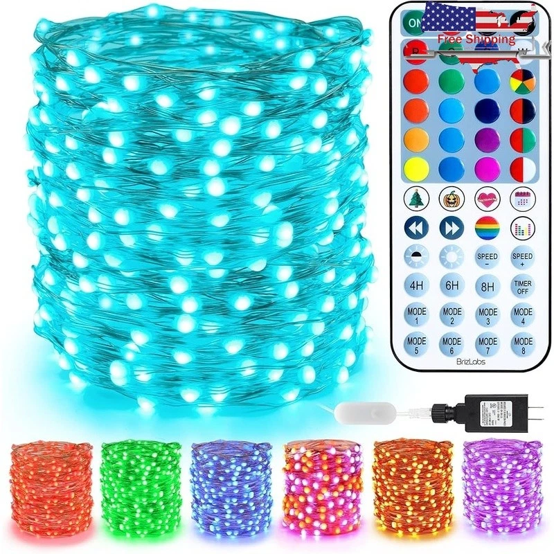 RGB Fairy Lights Music Sync Remote Timer Waterproof Indoor Outdoor Party Decor