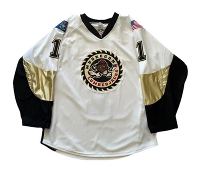 #ad #ad Vintage Athletic Knit USHL Muskegon Lumberjacks Jersey Men’s Size Large RARE EUC $99.99