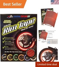 Ultra-Bright Red Reflective Rim Tape for 17" Rims All Vehicle Compatibility