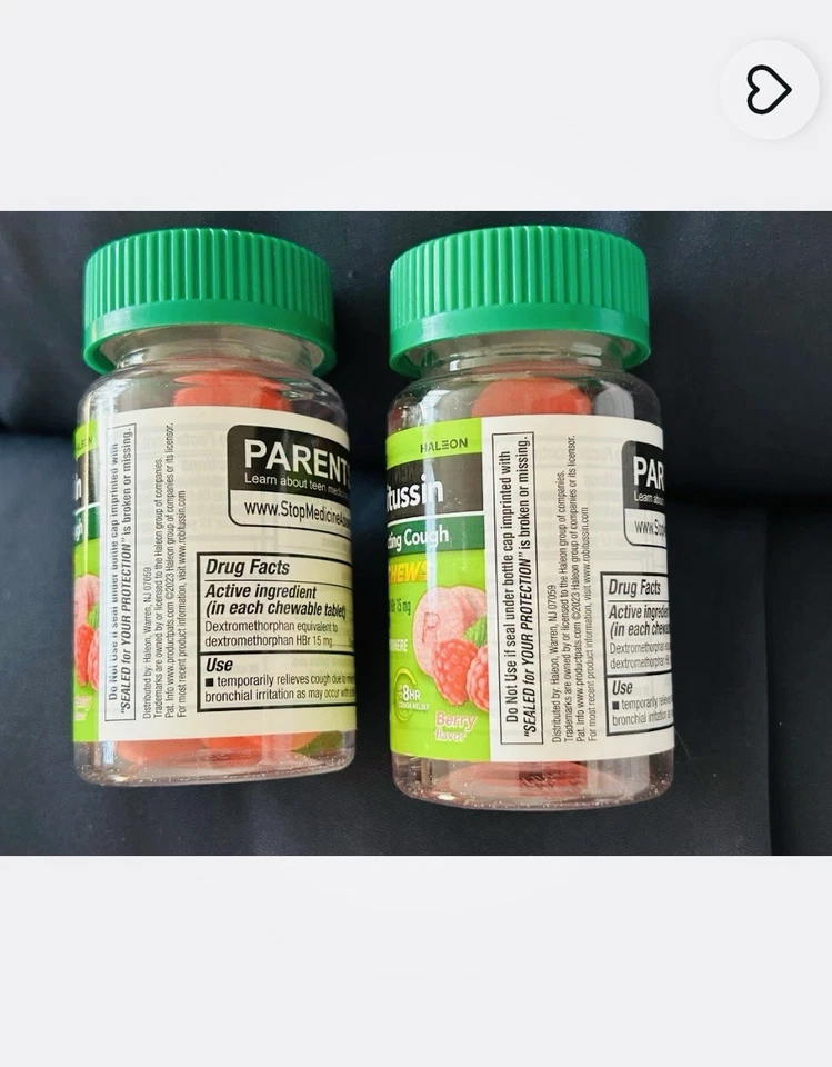 Robitussin Soft Chews, remédio para alívio da tosse de ação prolongada, sabor baga 20 ct - Imagem 2 de 3