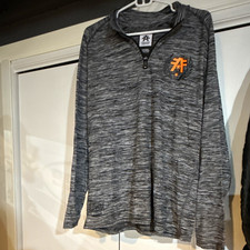 American Fighter Men's XL Heathered Gray 1/4 Zip Mock Neck Logo Sweatshirt