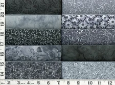 Classic Gray & Black Jelly Roll 40 - 2.5" Strips Quilting & Sewing Fabric