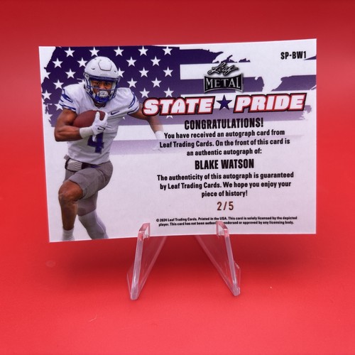 Blake Watson 2024 Leaf Metal State Pride Green Auto 2/5 - Picture 2 of 2