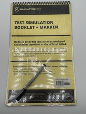 Manhattan Prep GMAT Prep Test Simulation Spiral Booklet + Marker New Sealed