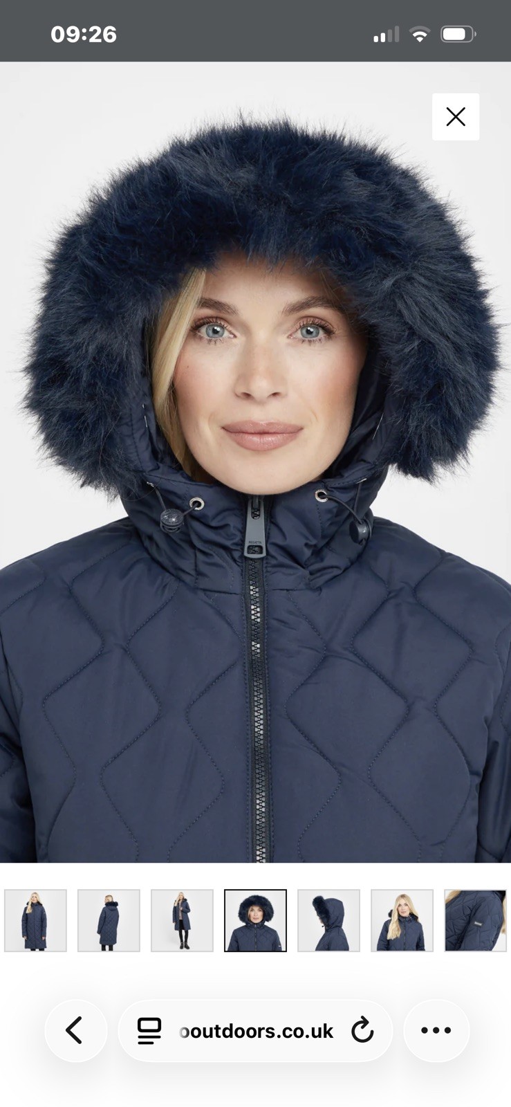 Regatta Womens Fritha III quilted coat size 16 navy image 3
