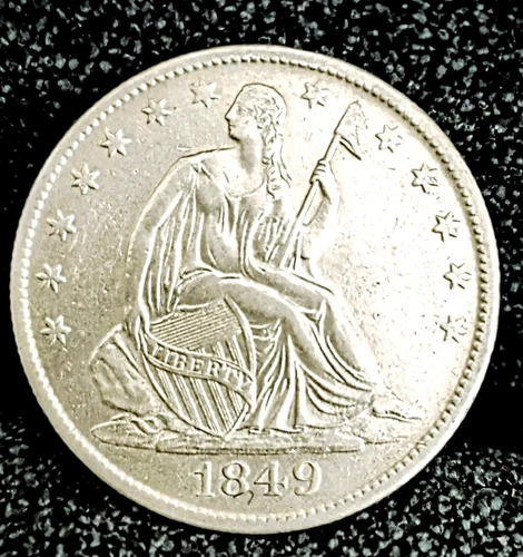 1849 O Seated Liberty Half Dollar AU++ Excellent Coin Very Scarce Date