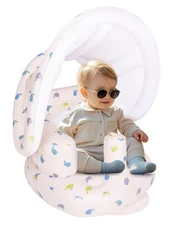 Inflatable Baby Seat with Detachable Canopy and Built-in Pump, Inflatable...