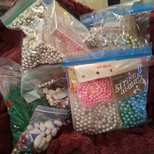 Loose Round Simulated Pearl Beads Lot, Multicolor Glossy Craft Jewelry Making