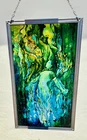 Louis Comfort Tiffany's THE MERMAID Glass Suncatcher, Reproduction  16”x9 1/4"