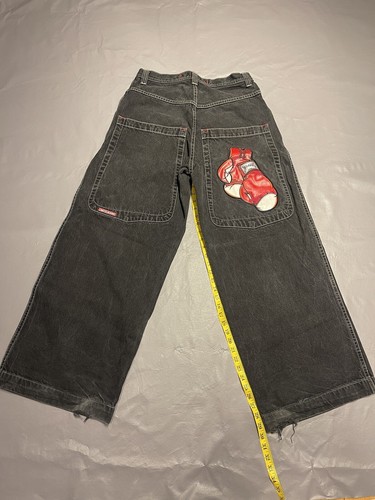 Y2K Jnco Jeans Black Size 33/32 Boxing Gloves Rare - Picture 1 of 14