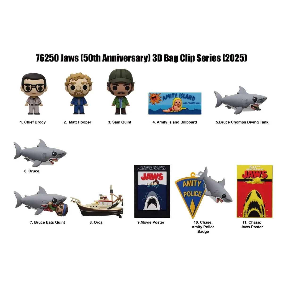 MÂCHOIRES AMITY ISLAND Sauveteur Sacoche Film Cinéma Shark Horreur Drôle Rétro EUR 33,82