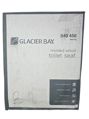 Glacier Bay 30450 000 Round Enameled Wood Closed FrontToilet Seat White OB - Picture 13 of 17