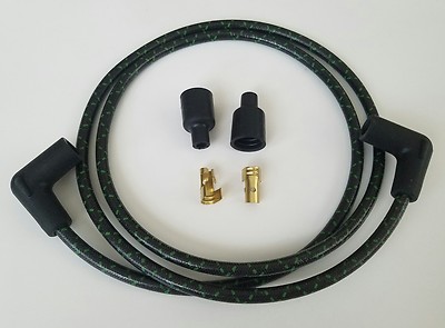 Cavi Candela Intrecciati Vintage 28 Pollici 8mm Harley - Arancione Con Tracce Nere