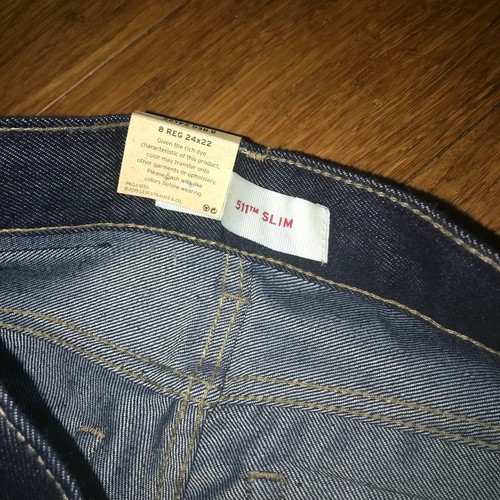 Levi's 511 Slim Fit Dark Denim Jeans Boys Sz 8 Reg Fit 24x22 NWT - Picture 3 of 4