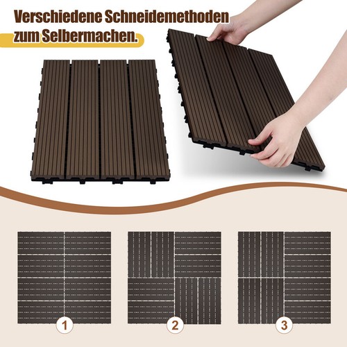 Garten-Fliese WPC Terrassenfliesen 30x60 CM WPC Fliesen Terrasse Klickfliesen - Bild 3 von 13