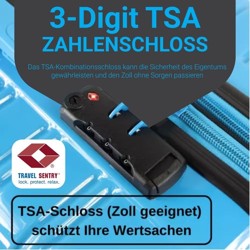 TSA-Schloß Reisekoffer Koffer Set ABS Handgepäck Trolley Hartschale M-L-XL-Set - Bild 32 von 47