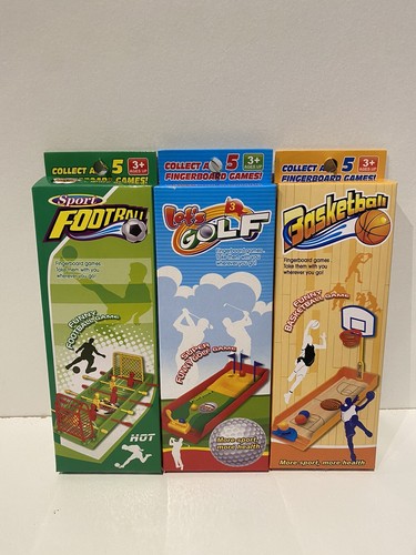 3 x Finger Sport Games FOOTBALL GOLF & BASKETBALL Mini Desktop Fun Office C2 - 第 1/6 張圖片