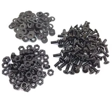 500pcs M3 x 10mm Flat Head Black Screws with Nuts Washers