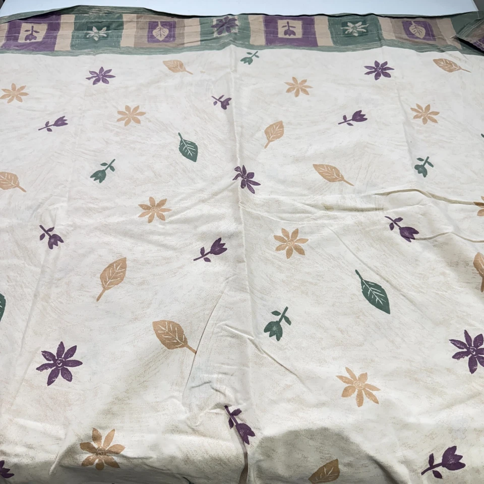 Sábana plana vintage resortes king verde púrpura hoja mezcla floral yk2 años 90 80 Foto 3 de 4