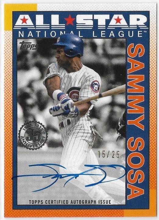 【topps 】 SAMMY SOSA サミー ソーサ AUTO 25シリ SAMMY SOSA 2025 Topps Series 2 AUTO 1990 All Stars 15/25