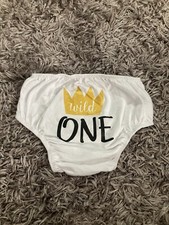 One Year Old Wild One Crown Diaper Cover Bottoms