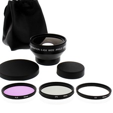 Wide Angle Lens w/ Macro Filter Kit for Sony Camcorder Camera HDR-SR11 HDR-SR12