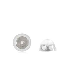 Universal EZback Earring Backs Soft Clear Silicone and Sterling Silver Small