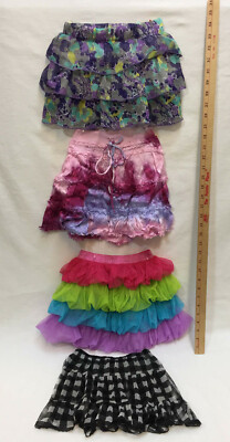 Girls Skirts XS 4T 3T Tie Dye Colorful Black Layered Short
