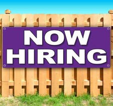 NOW HIRING Advertising Vinyl Banner Flag Sign Many Sizes JOBS EMPLOYMENT