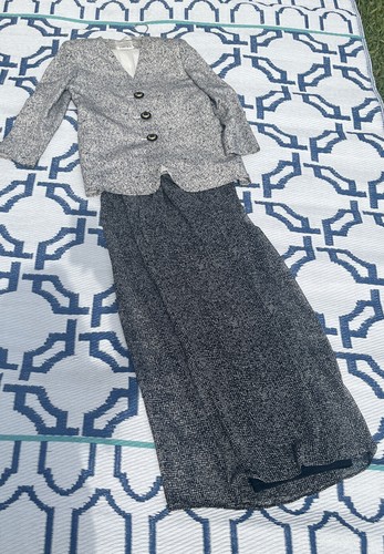Vintage Rickie Freeman for Teri Jon Silk 2 Piece Suit Set Jacket & Skirt Sz 6 - Picture 5 of 6