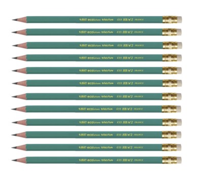 12 x BiC Bleistift EVOLUTION ECOlutions HB mit Radierer grün 880332