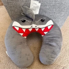 Shark Child’s Neck Travel Pillow - Gray