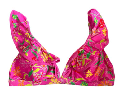 Kate Spade New York Womens Pink Floral Pink Flash Swim top Size Large